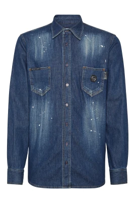 Denimskjorta Långärmad Skull&Bones