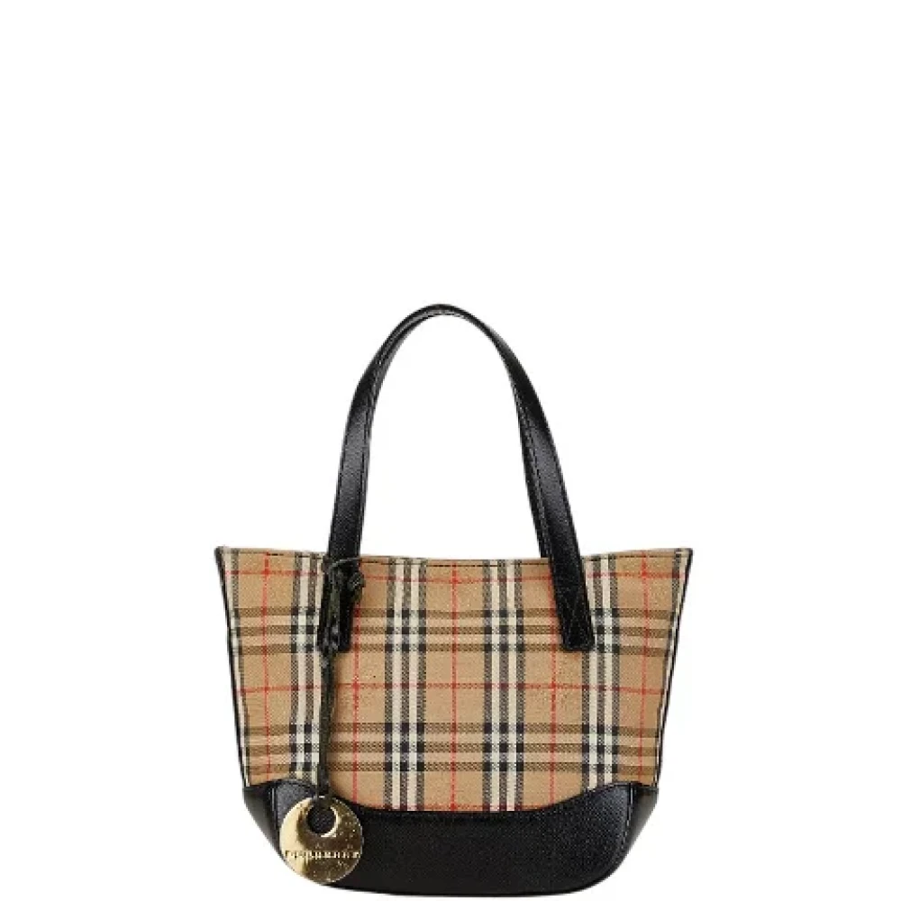 Burberry Vintage Pre-owned Canvas handbags Beige Dames