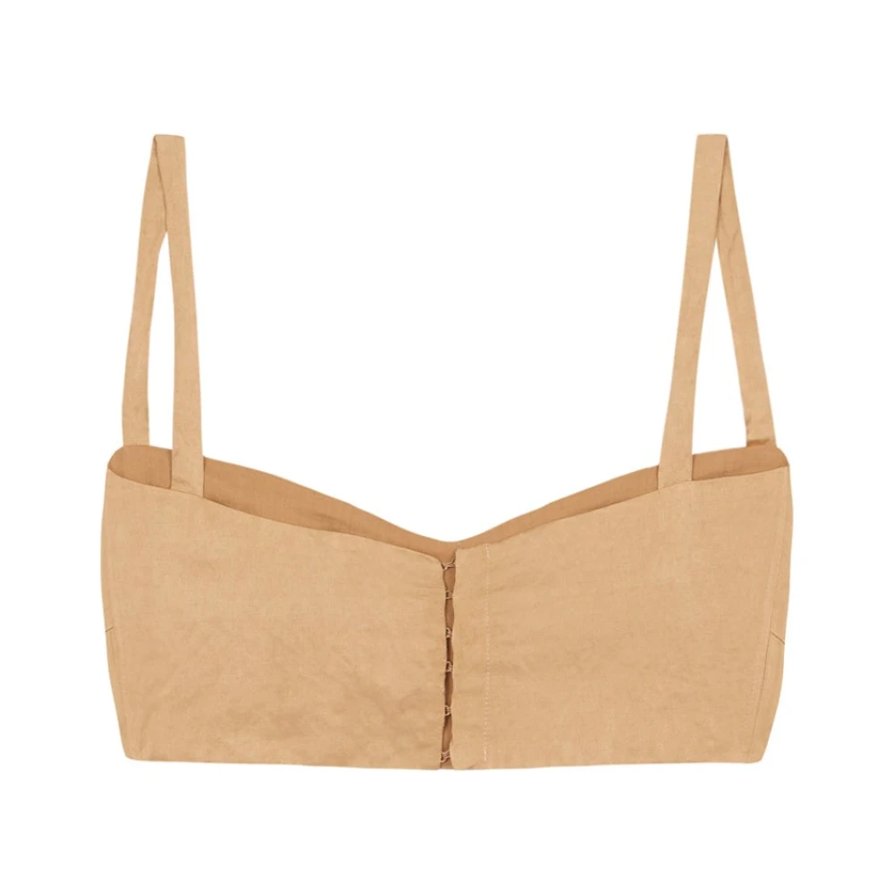 Cortana Metallic Draad Bustier Top Yellow Dames