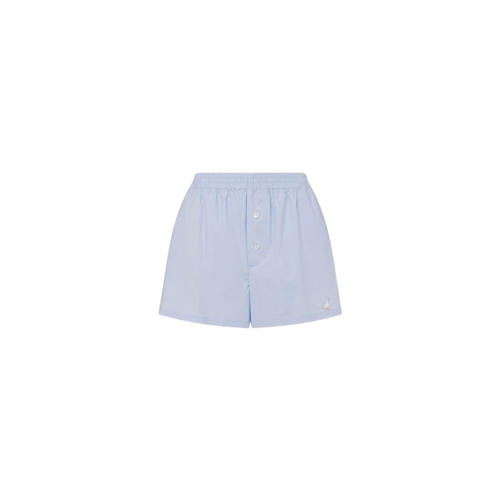 Moschino Women's Blue Poplin Shorts Goose