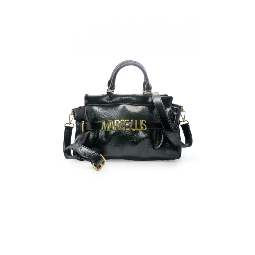 Marc Ellis Zwarte PU Schoudertas Heather Stijl Black Dames