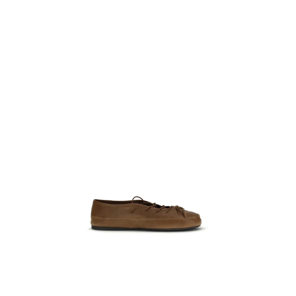 Miu Miu Women's Brown Lamb Ovis Aries Ballet Flats