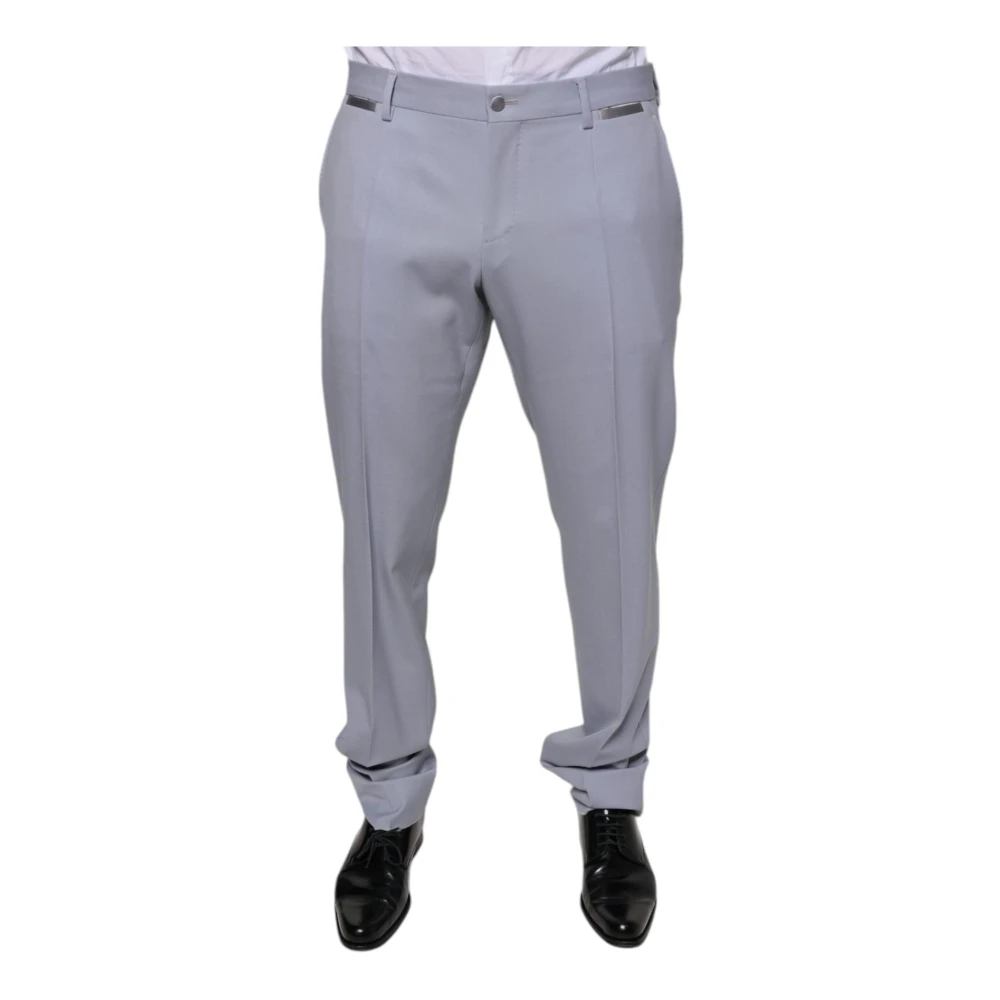 Dolce & Gabbana Lichtgrijze wollen blend pantalon Gray Heren