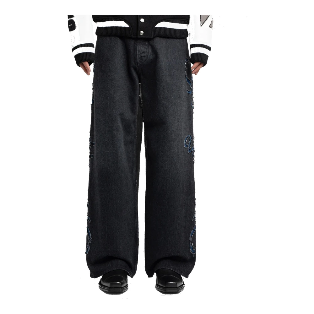 Off White Zwarte Denim Flared Jeans Black Heren