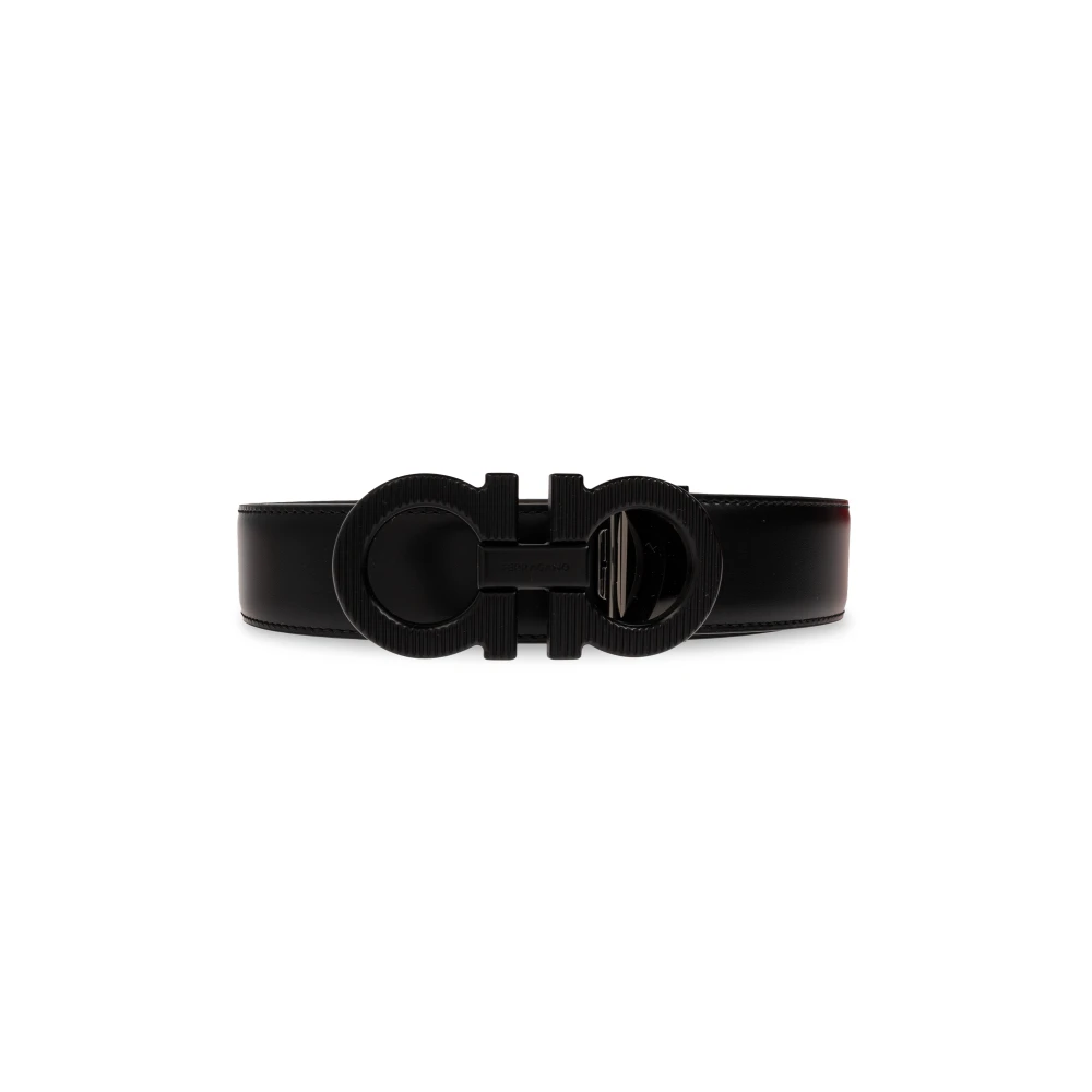 Ferragamo , Belts, Male, Black, 95 Cm, Double Adjus Belt