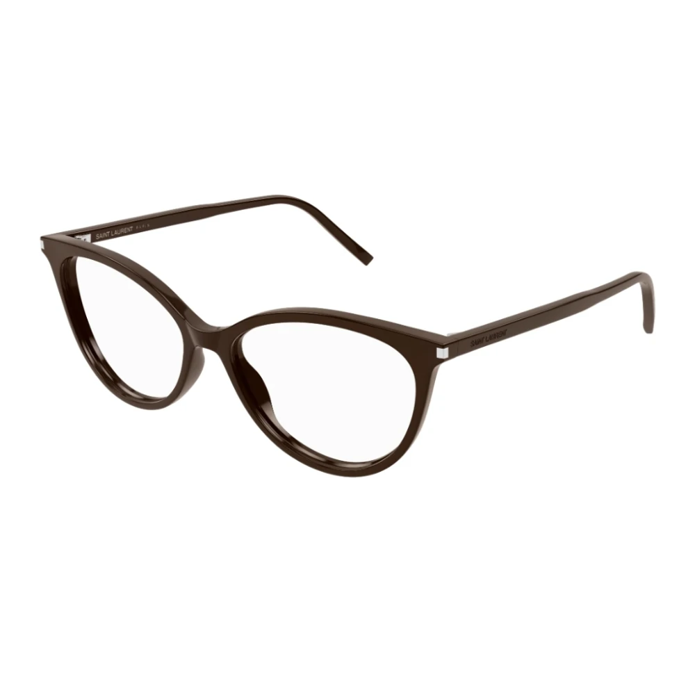 Saint Laurent Cat Eye Zonnebril met Iconische Hoekhoek Brown Unisex