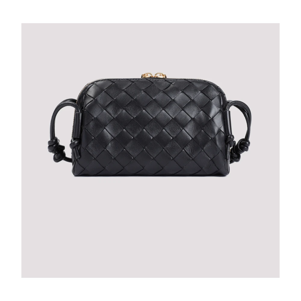 Bottega Veneta Zwarte Leren Concerttas Clutch Black Dames
