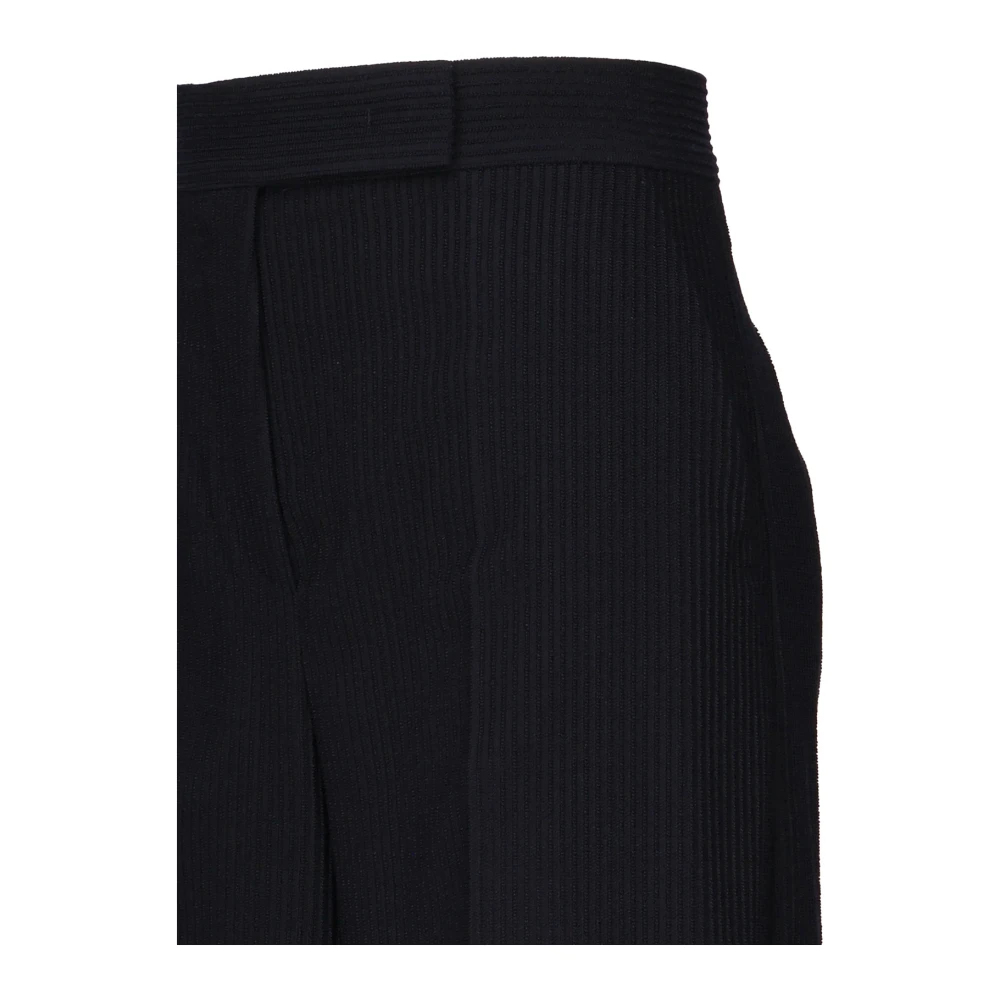 Max Mara Blauwe Wollen Broek met Plooi Blue Dames