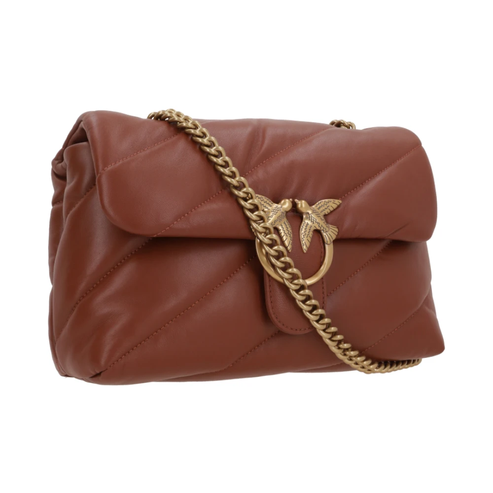 Pinko Arabo Goudkleurige Schapenleren Tas Brown Dames