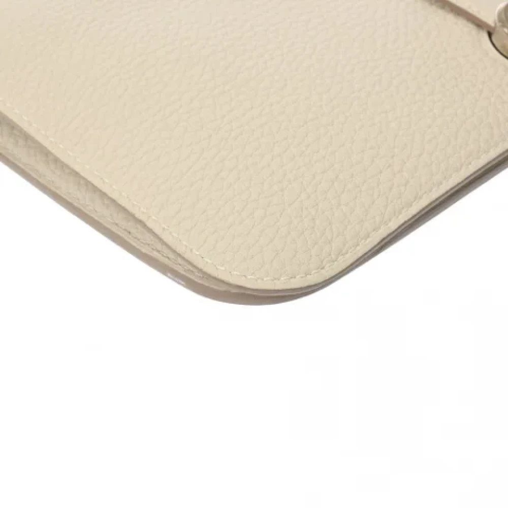 Hermès Vintage Pre-owned Leather wallets Beige Dames