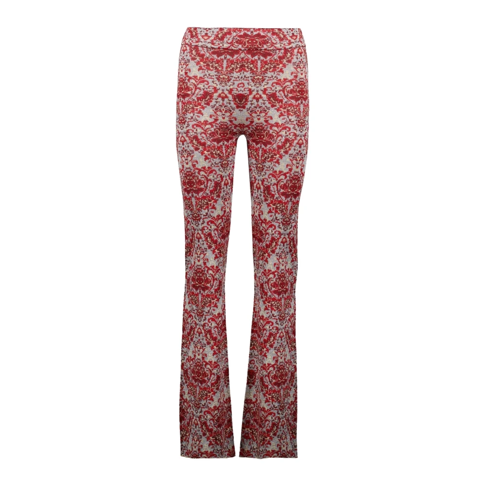 Paco Rabanne Rode Gedrukte Slim Broek Lente-Zomer 2025 Red Dames