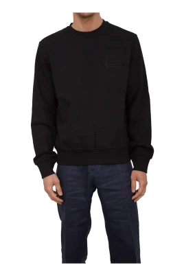 Svart Sweatshirt med C-Neck Stil
