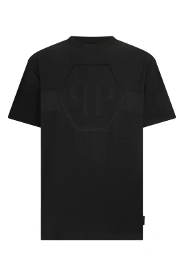 Rundhalsad T-shirt Jacquard Hexagon Line