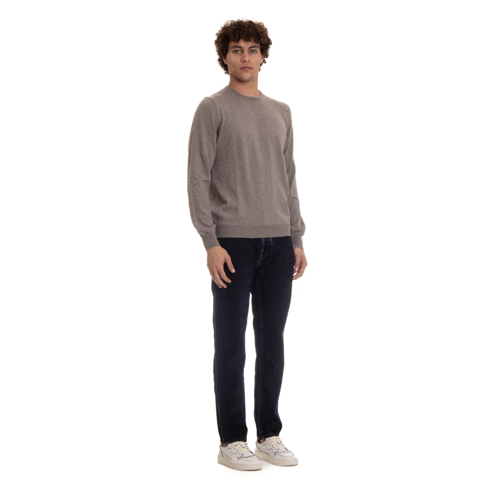 Barba Dove Grey Sweater met elastische banden Gray Heren