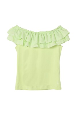green-off-shoulder-ruffle-top-for-kids