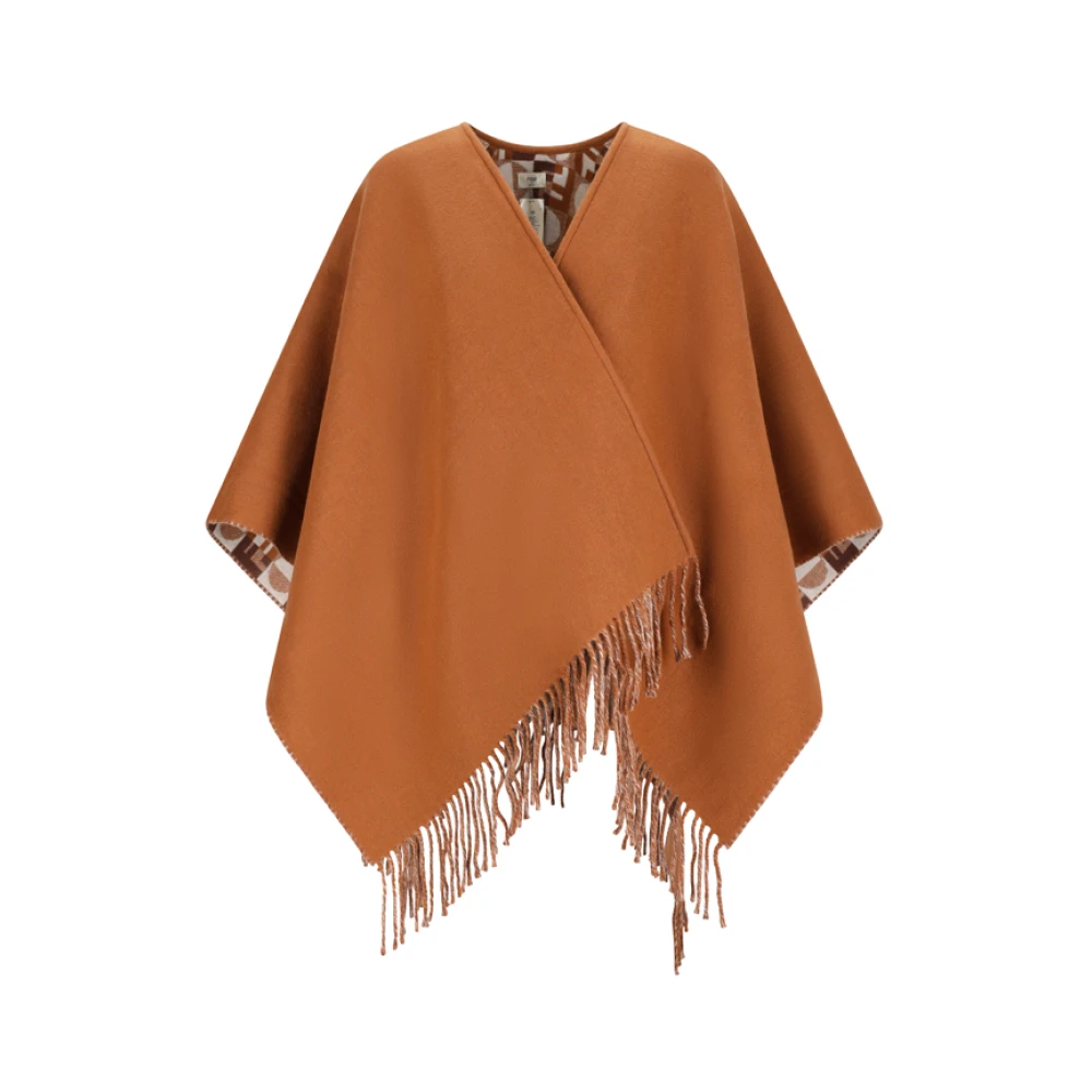 Fendi Women's Brown Poncho 130X130 Deco