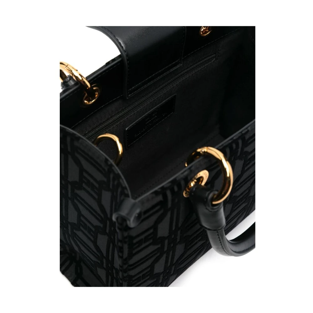 Elisabetta Franchi Zwarte Logo Omslagtas Black Dames