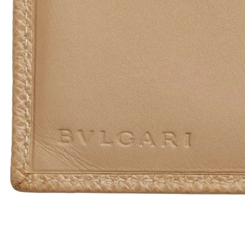 Bvlgari Vintage Pre-owned Leather wallets Beige Dames