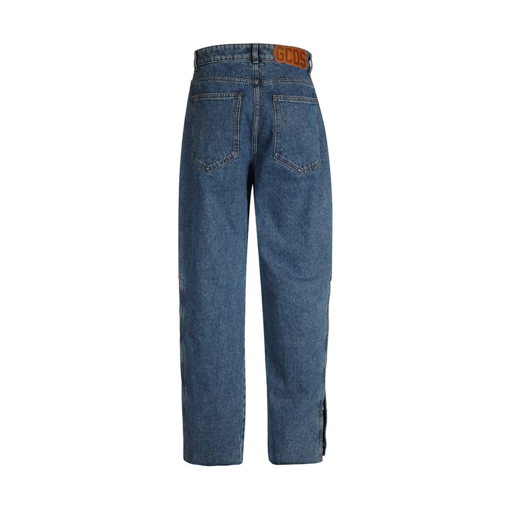 Gcds Wijde jeans met zijsplitten Blue Dames