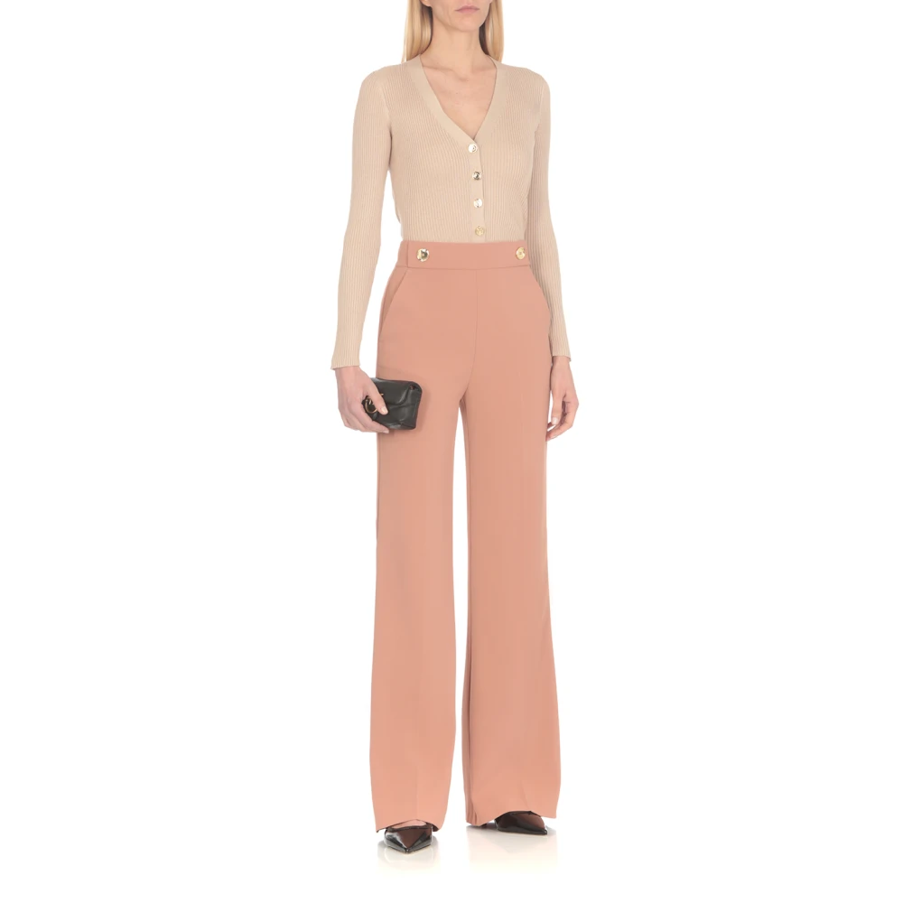 pinko Wide Trousers Brown Dames