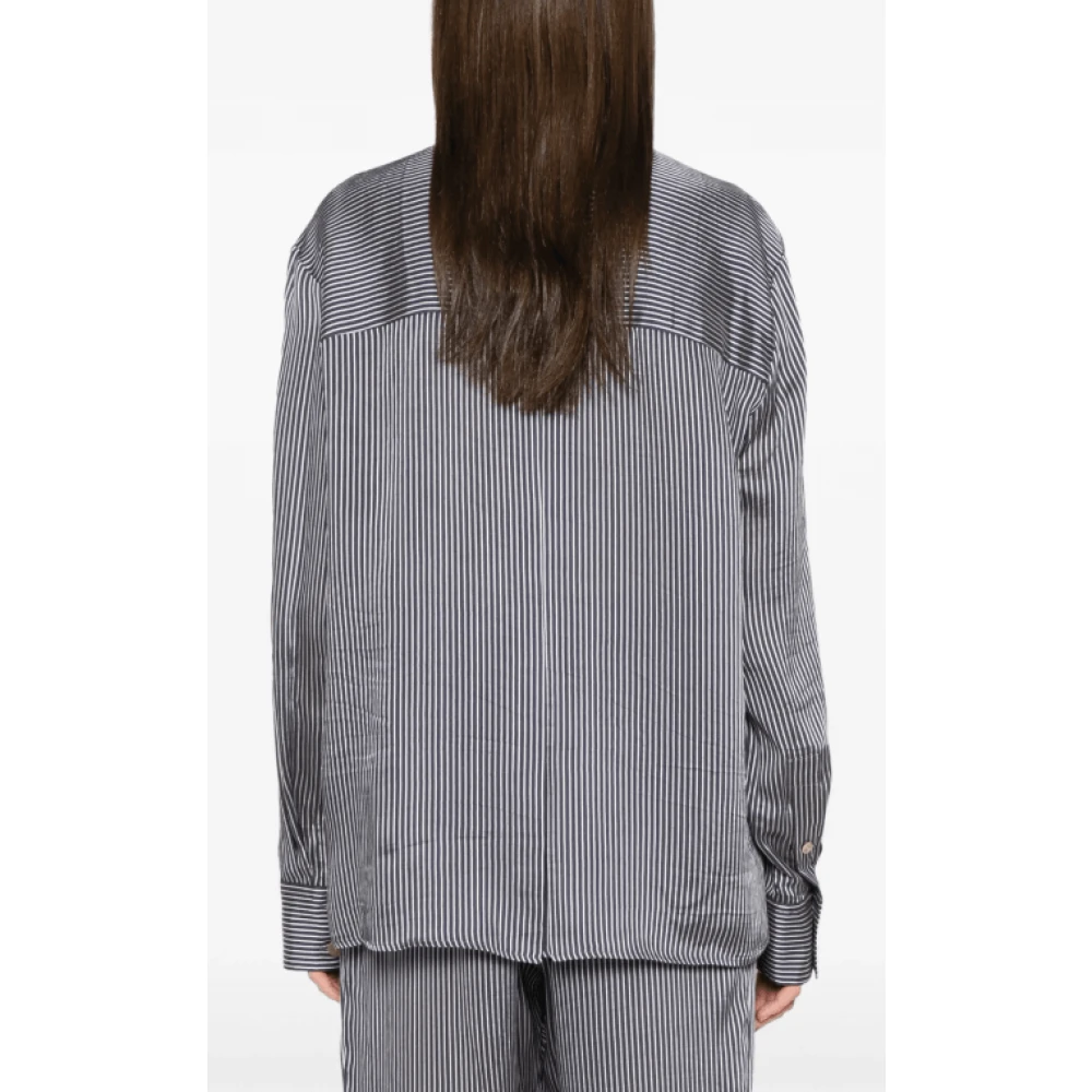 Khaite Navy Blue Button-Up Shirt Blue Dames