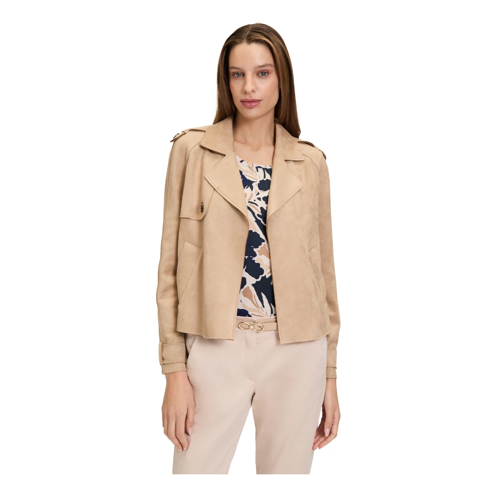 Betty Barclay Casual Blazer Jas Lange Mouw Beige Dames