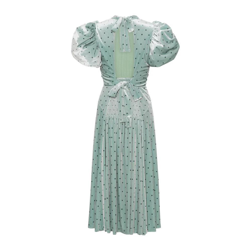 Rotate Birger Christensen Polka Dot Midi Jurk Blue Dames