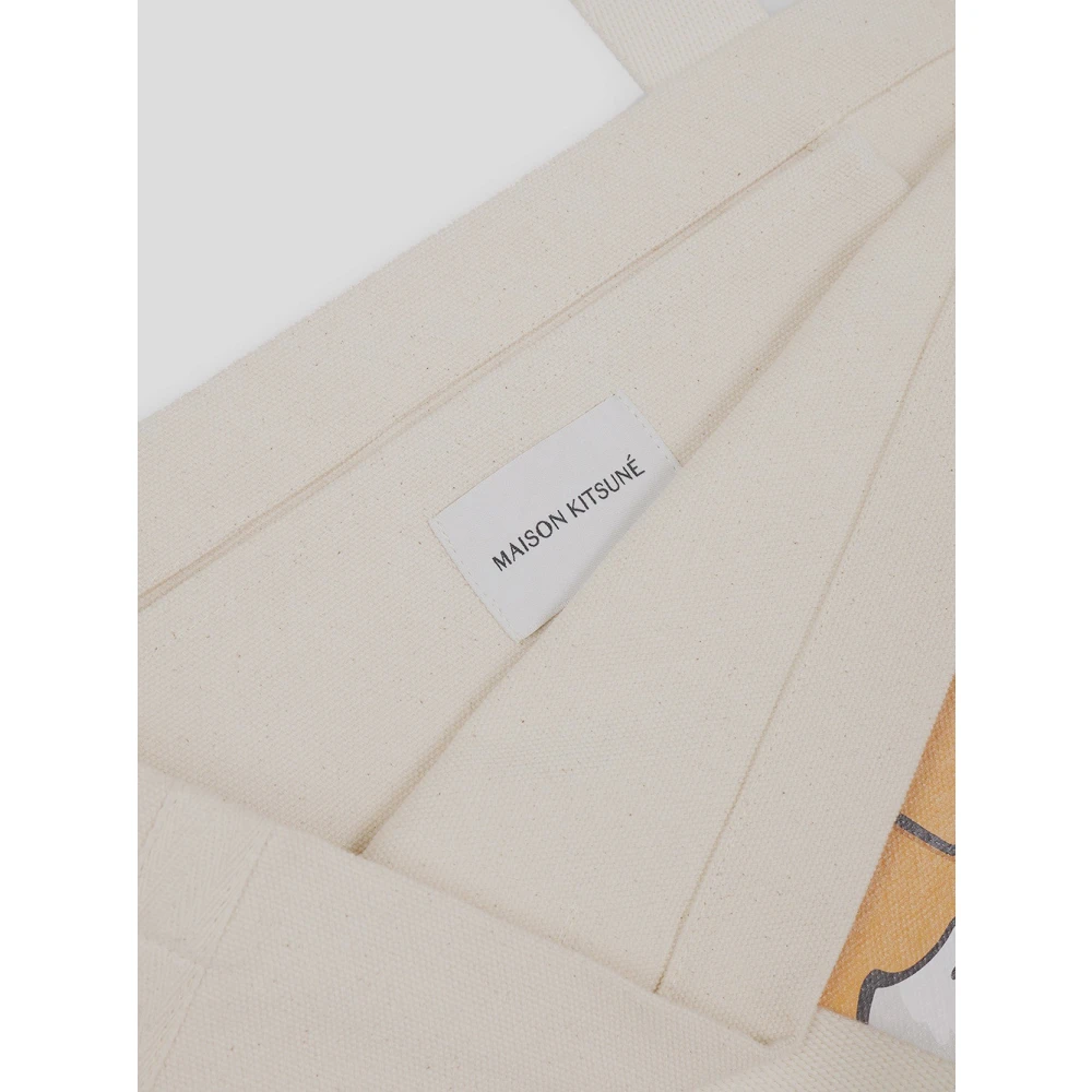 Maison Kitsuné Katoenen Tote Tas voor Mannen Beige Heren