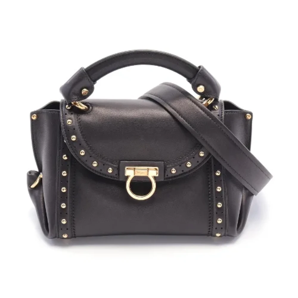 Salvatore Ferragamo Pre-owned Leather handbags Black Dames