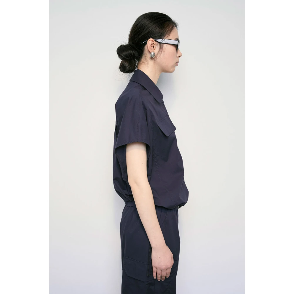 MeiMeiJ Wijde Blouse met Koordzoom Blue Dames
