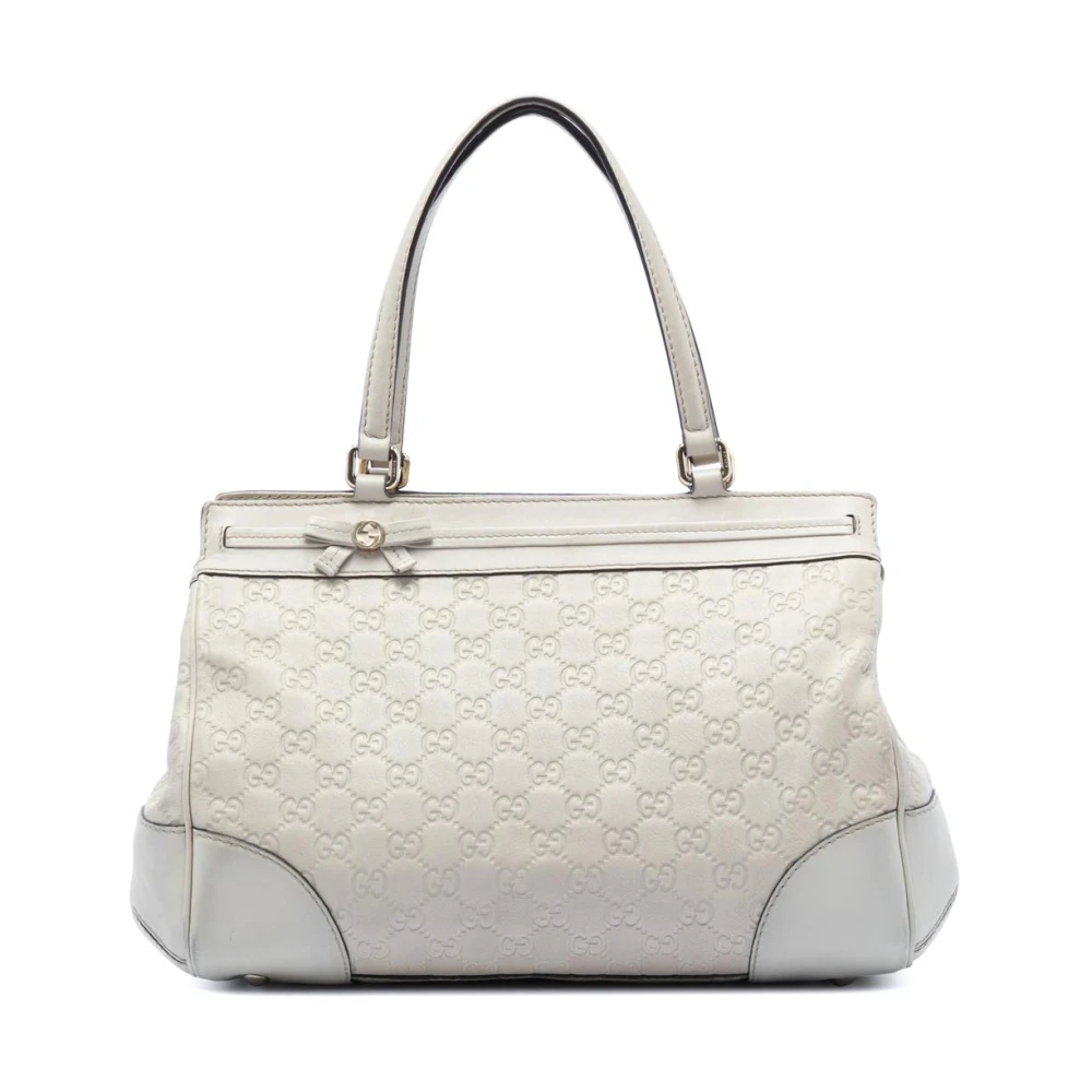 Gucci Vintage Women's White Vintage Handbags, One Size, Pre-Owned Leather Tote Bag