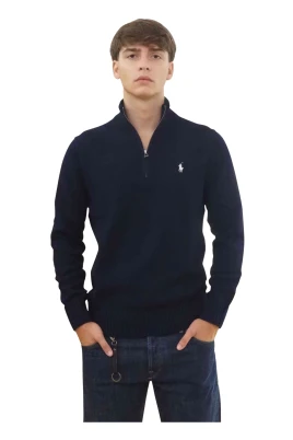 Sweatshirt med halv dragkedja i bomull