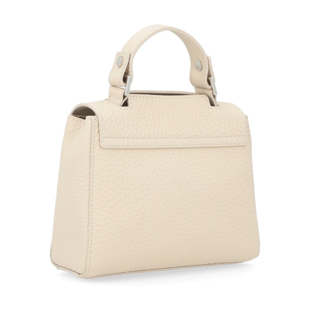 Orciani Zachte Mini Leren Handtas in Ivoor Beige Dames
