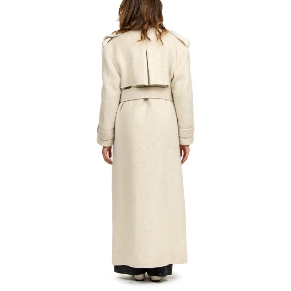 Giuseppe Di Morabito Beige Wollen Trenchcoat Beige Dames