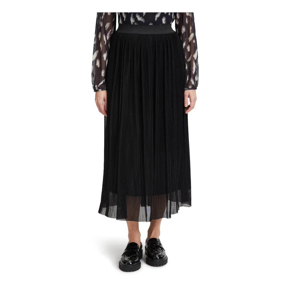 Betty & Co Elegante Geplooide Midi Rok Black Dames