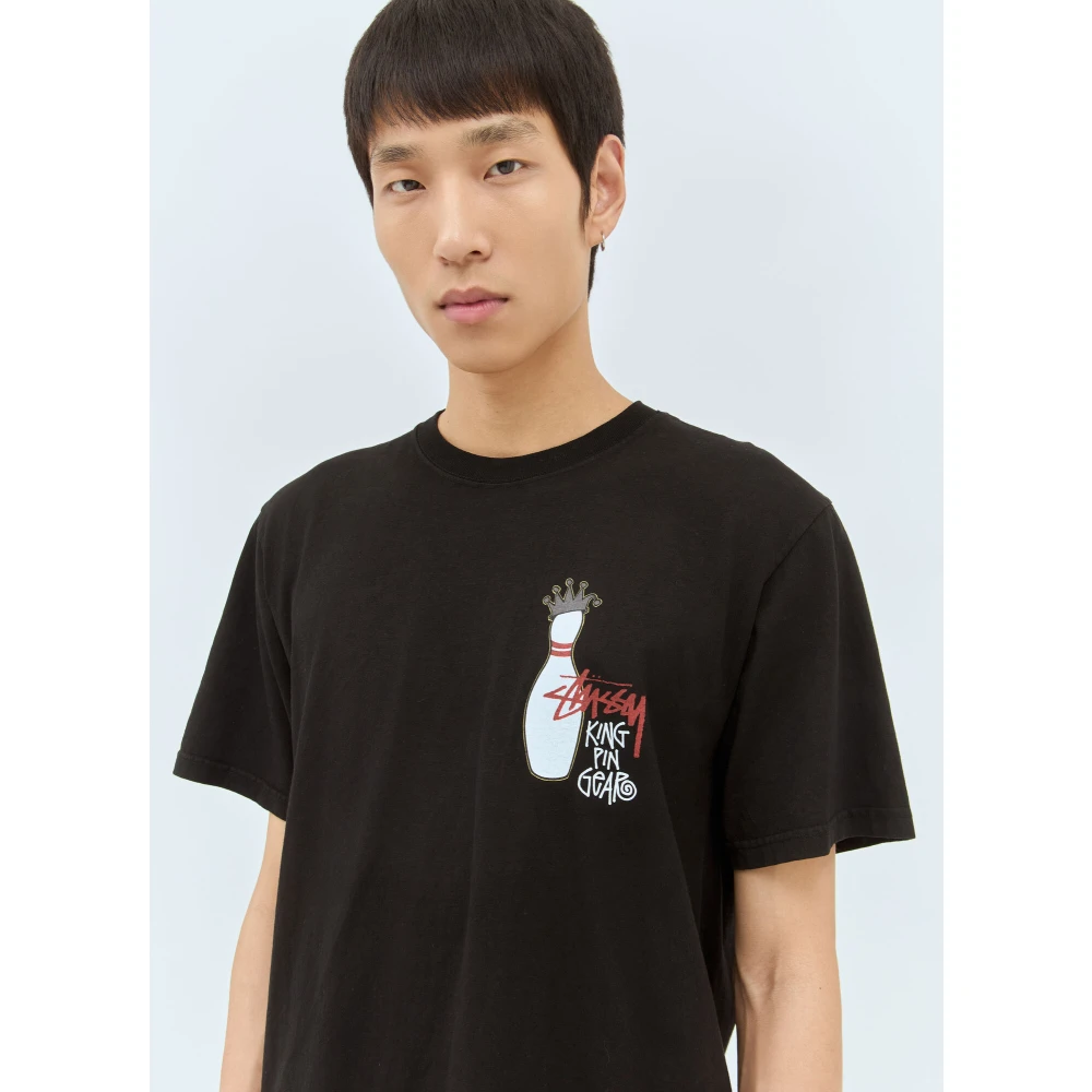 Stüssy Grafische Print Katoenen T-Shirt Black Heren