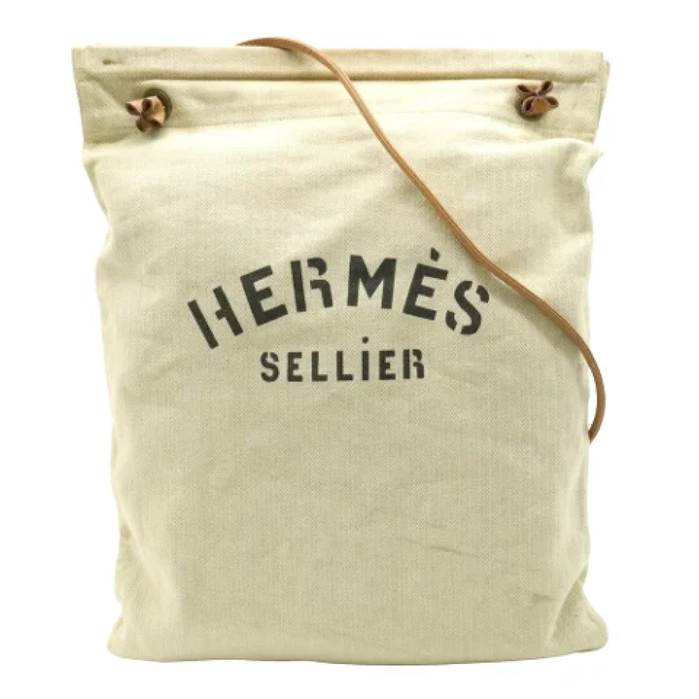 Hermès Vintage Pre-owned Canvas shoulder-bags Beige Dames