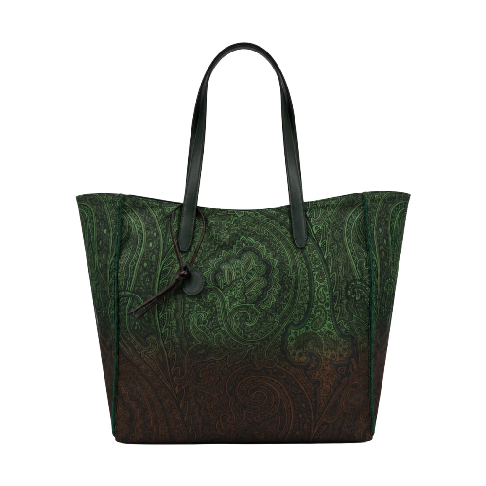 Etro Green Paisley Tote Bag - Female - Shopping Bags - One Size - Bags