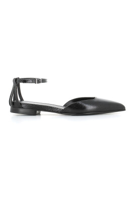 black-python-ankle-strap-ballet-flats