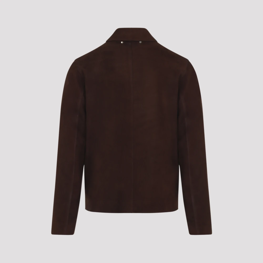 PS By Paul Smith Bruine Leren Jas Regular Fit Brown Heren