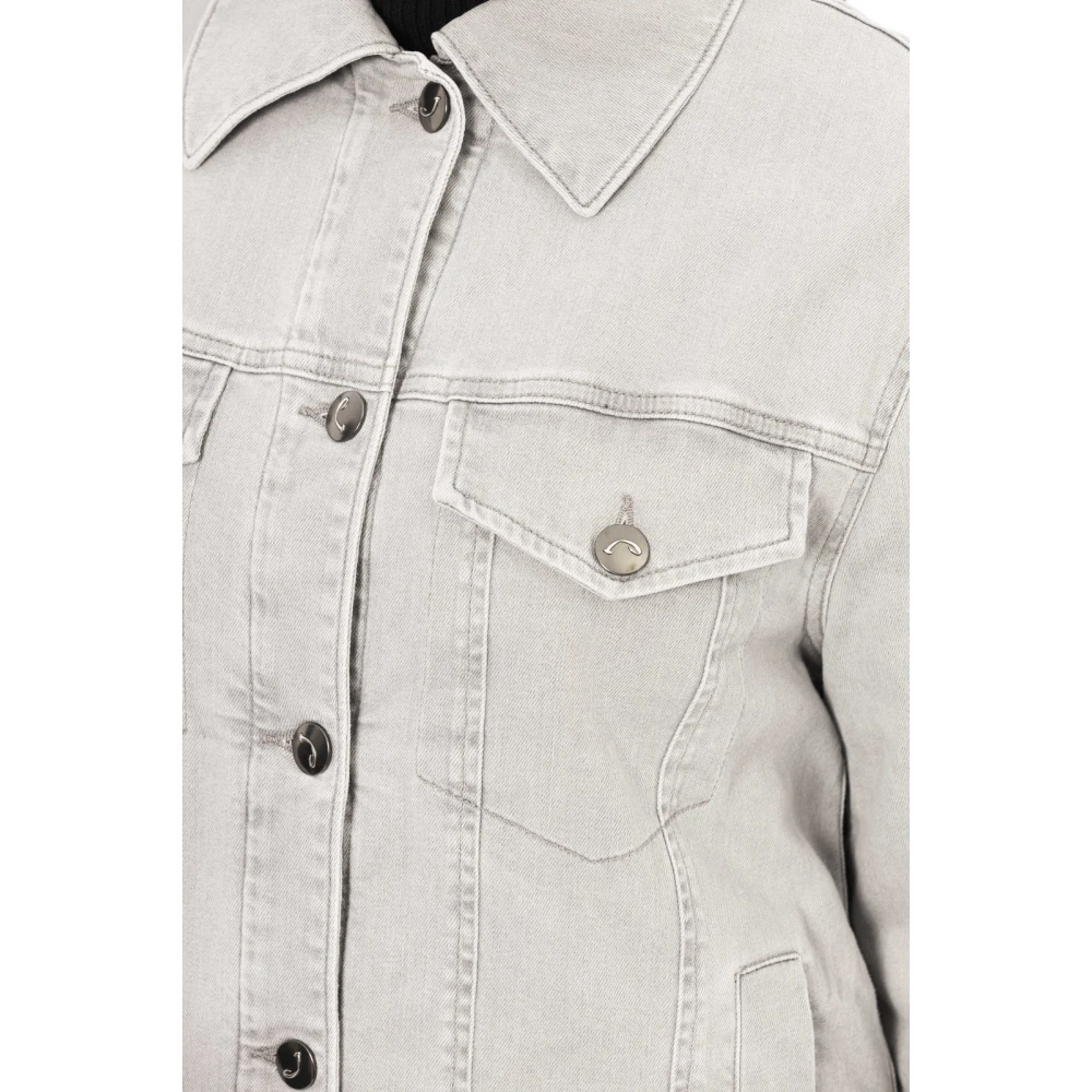 Jacob Cohën Denim Jack Knoopsluiting 4 Zakken Gray Dames