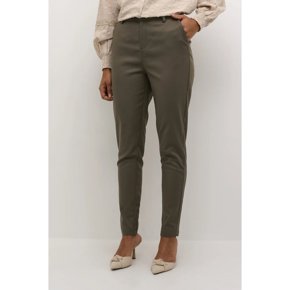 Kaffe Bruine Caloraine Broek Regular Fit Hoge Taille Brown Dames