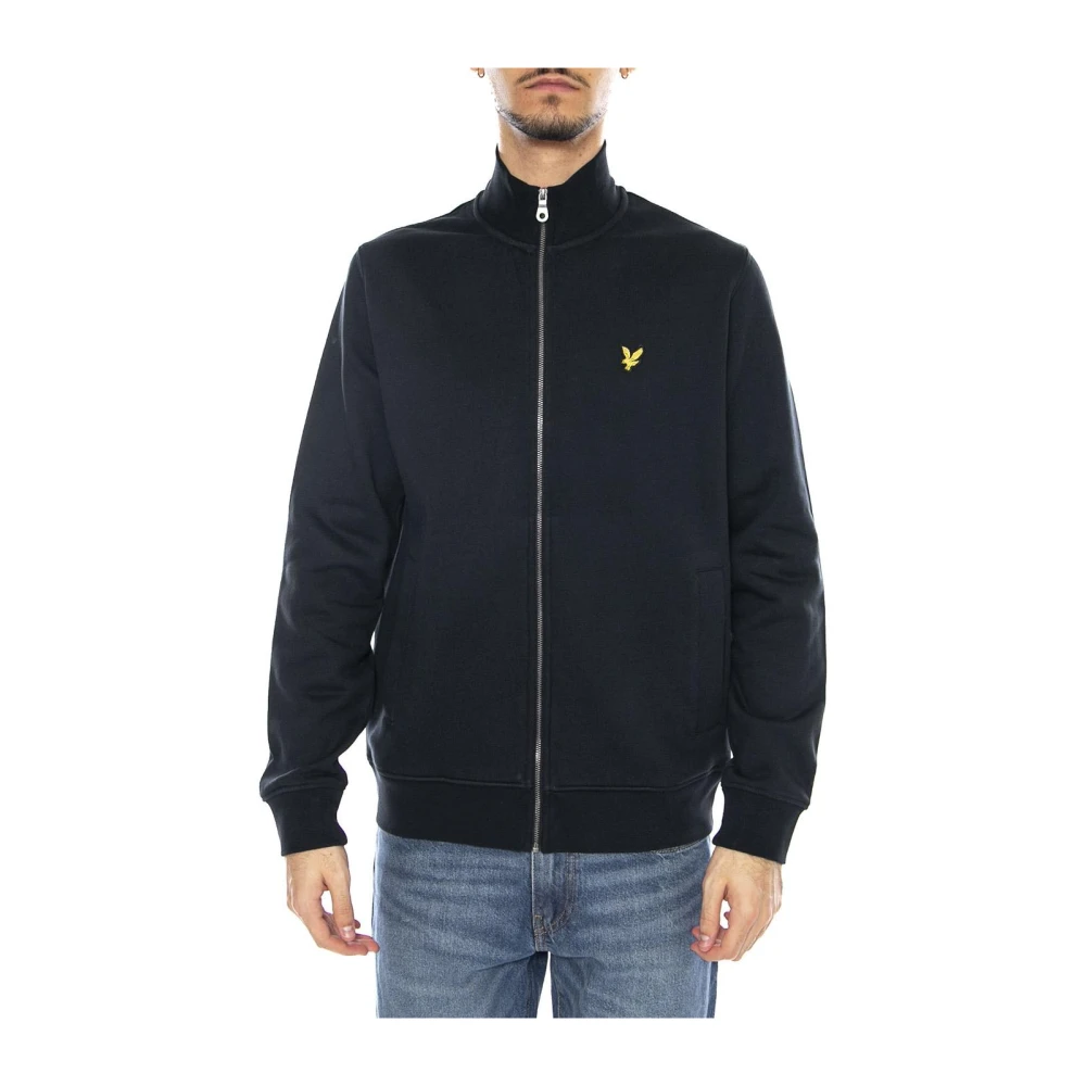 Lyle & Scott Mannelijk Blauw Hoodies & Sweatvesten Heren, S, Katoen, Brushback Sweatshirt Met Volledige Rits