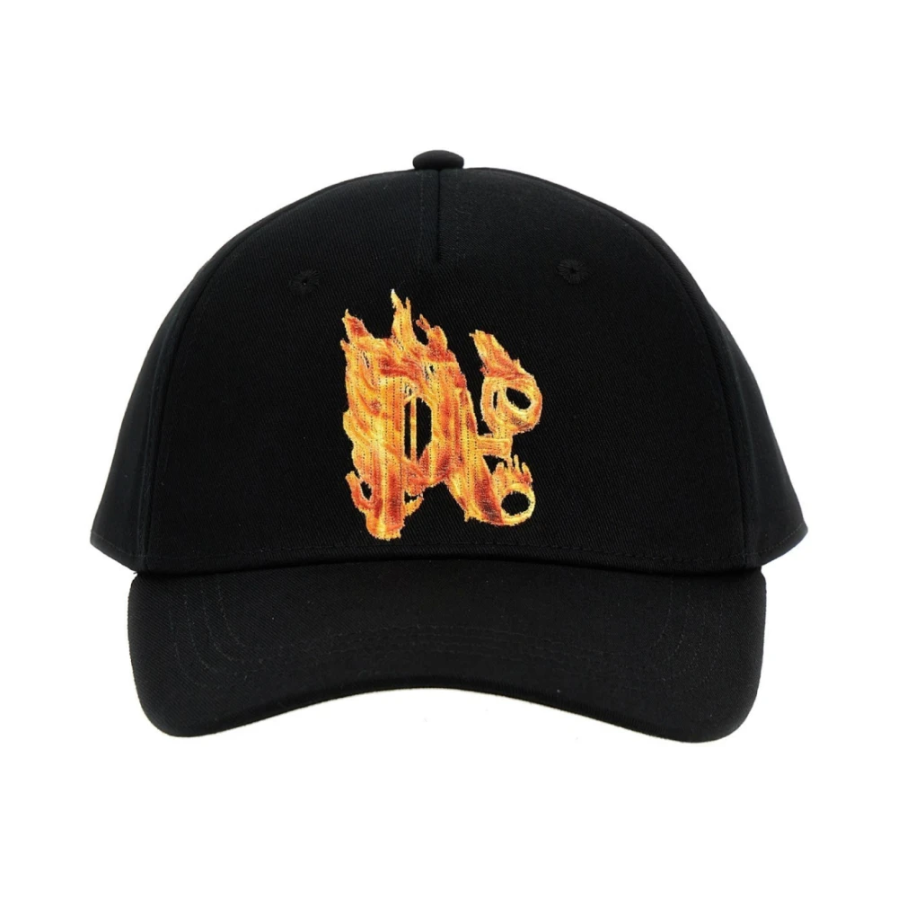Palm Angels Monogram Logo Baseball Cap Zwarte Hoed Black Heren