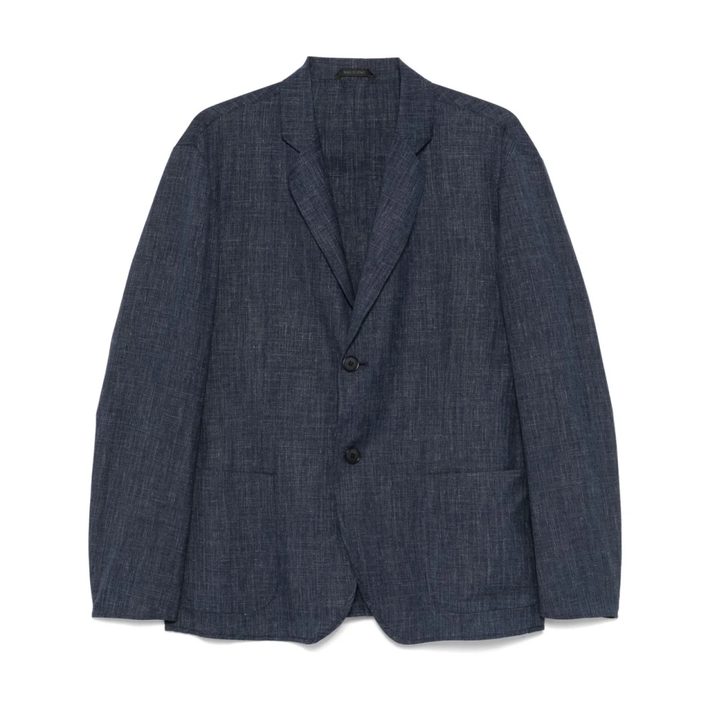 Giorgio Armani Men's Blue Blazers, Xl, Button-Up Jacket With Pockets