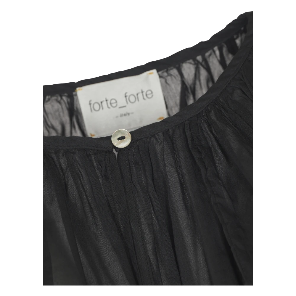Forte Zwarte Overhemd Stijlvol Black Dames