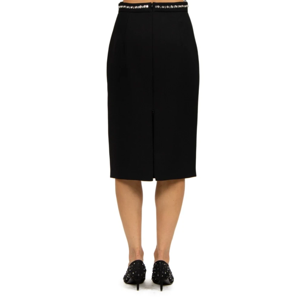 N21 Zwarte kokerrok met strass versieringen Black Dames