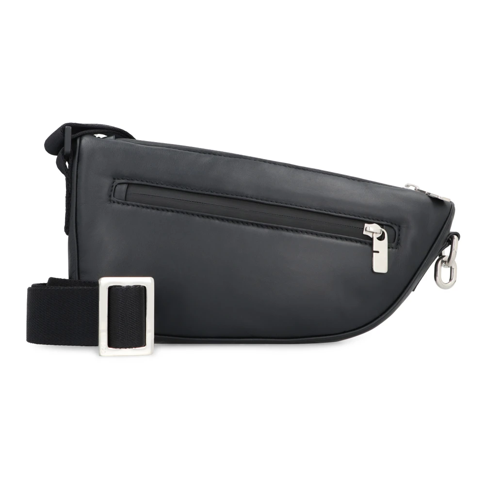 Burberry Läder Crossbody-väska med Dragkedja Black, Herr