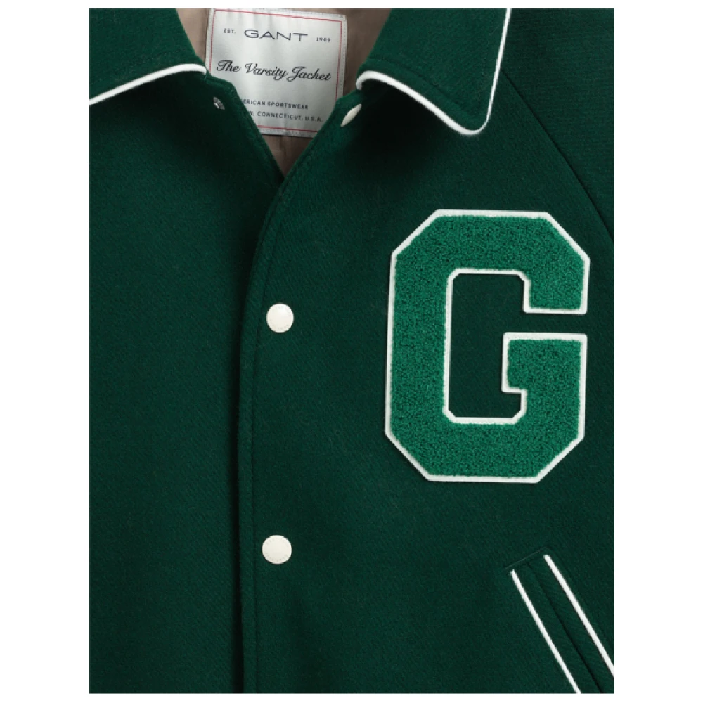 Gant Tijdloze Amerikaanse baseball blouson Green Heren