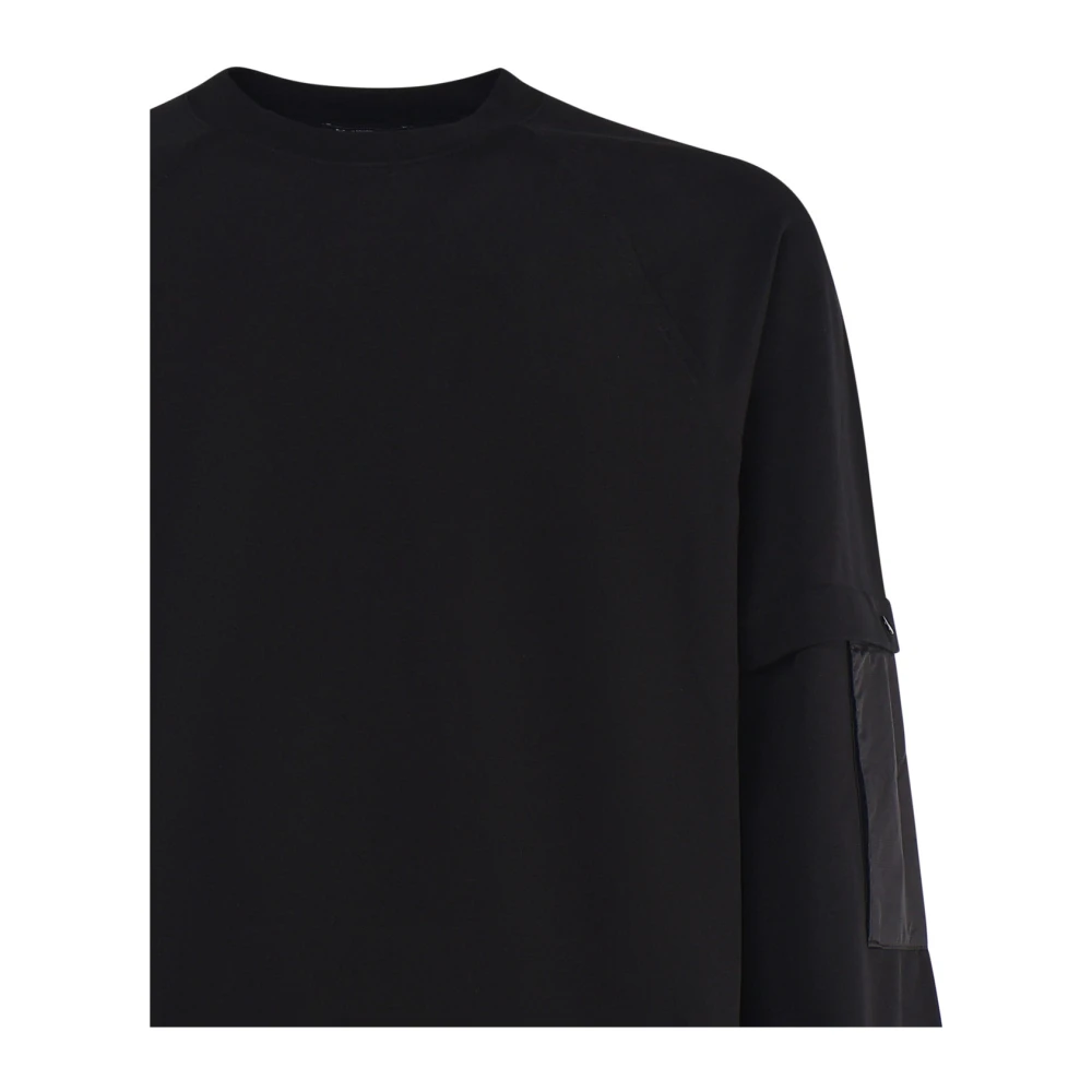 C.P. Company Zwarte katoenen sweatshirt met zakken op de armen Black Heren